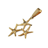 1" Trio of Starfish with Diamond Centers - Lone Palm Jewelry