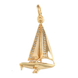 11796d - 1⅞" Legend Sailboat Pendant with Diamonds - Lone Palm Jewelry
