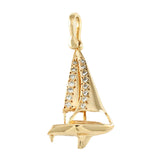 11881d - 1⅛" Sailboat Beneteau Pendant with Diamonds - Lone Palm Jewelry