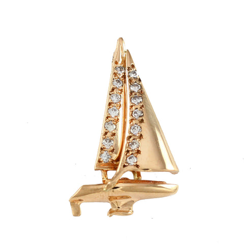 11883d - 1⅛" Legend 37 Sailboat Pendant with Diamonds - Lone Palm Jewelry