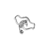 12188 - Seahorse on Wavy Band - Lone Palm Jewelry