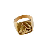 12311 - Large Stamped Sailboat Ring - Lone Palm Jewelry