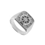 12319 - Large Stamped Ship's Wheel Ring - Lone Palm Jewelry