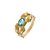 12374 - Blue Tourmaline and Dolphin Ring - Lone Palm Jewelry