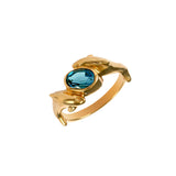 12375 - Blue Tourmaline and Dolphin Ring - Lone Palm Jewelry