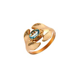 12376 - Blue Tourmaline and Dolphin Tail Ring - Lone Palm Jewelry