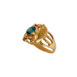 12383 - Crab and Blue Tourmaline Ring - Lone Palm Jewelry