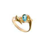 12401 - Passing Dolphins Ring with Blue Tourmaline - Lone Palm Jewelry
