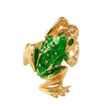 12516 - Enameled Frog Ring with Emerald Eyes