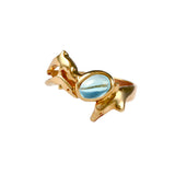 12862 - Dolphin and Blue Tourmaline Ring - Lone Palm Jewelry