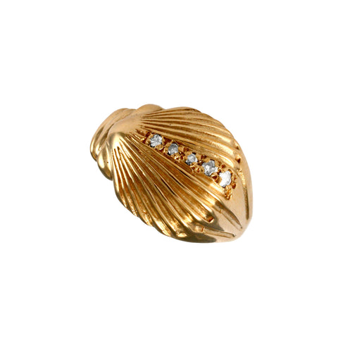 12867d - Diamond Sea Shell Ring - Lone Palm Jewelry