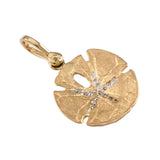 1 1/16" Sand Dollar Charm with Diamond Center - Lone Palm Jewelry