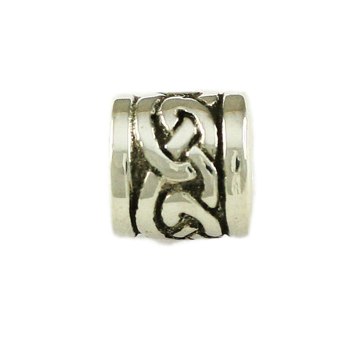 Celtic Knot Border Barrel Bead - Lone Palm Jewelry