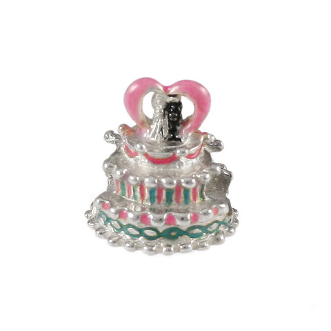 Enameled Wedding Cake Bead - Lone Palm Jewelry