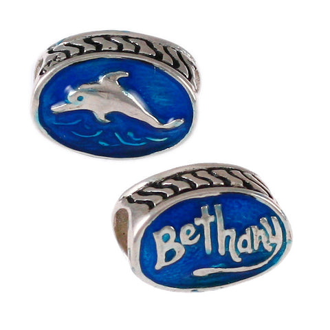 BETHANY Beach Enameled Dolphin Bead - Lone Palm Jewelry