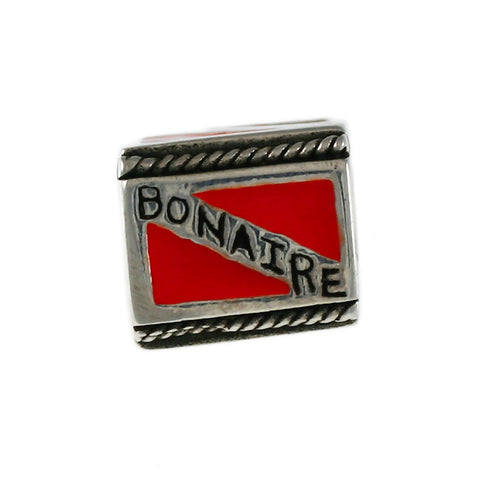 Enameled BONAIRE Diver Flag Bead - Lone Palm Jewelry