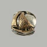 13606a - 14k Sailboat & Sterling Waves Bead