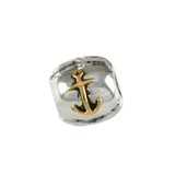 14kt Anchor on Sterling Wave Bead - Lone Palm Jewelry
