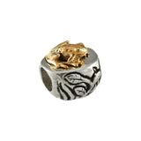 14kt Frog on Sterling Leaf Fronds Bead - Lone Palm Jewelry