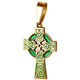 14487 - 7/8" Ornate Enameled Celtic Cross Pendant