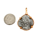 Atocha Silver 1 1/4" Spanish Replica Coin Pendant with Twisted Frame & Shackle Bail - Item #14908