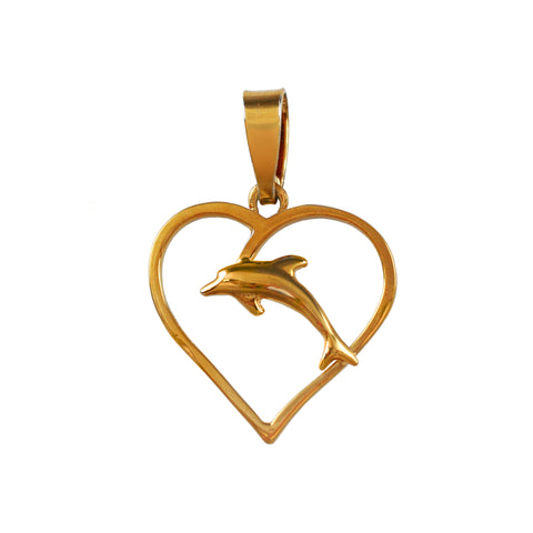 15007 - Dolphin in Heart Frame
