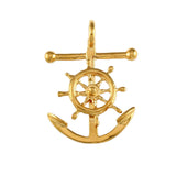 15098 - 1 1/4" Anchor & Movable Ship's Wheel - Lone Palm Jewelry
