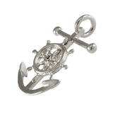 15098 - 1 1/4" Anchor & Movable Ship's Wheel - Lone Palm Jewelry