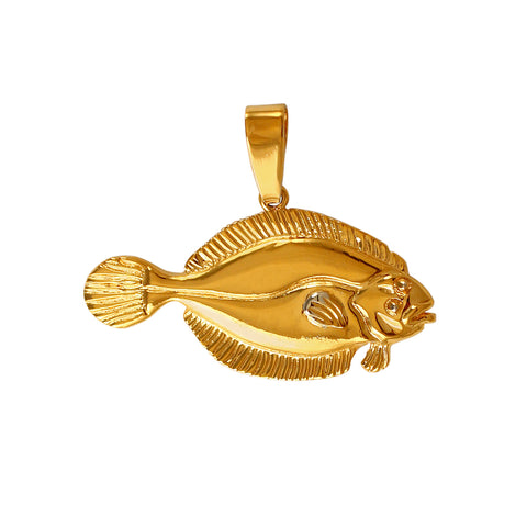 15142 - 1 3/8" 3D Flounder Pendant