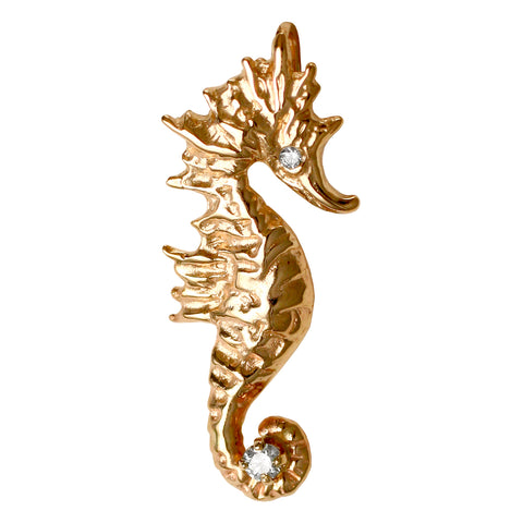 15160d - 1 3/8" Seahorse Pendant with Diamonds and Hidden Bail