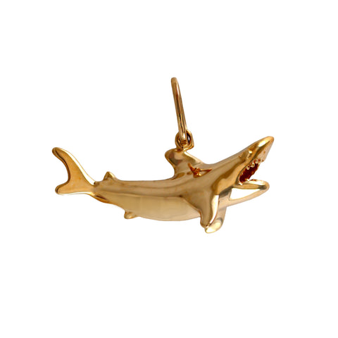 15417 - 1 3/4" 3D Ferocious Shark Pendant