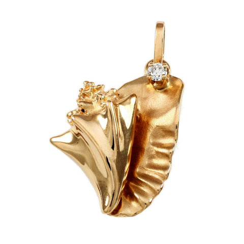 1 1/4" Conch Pendant with Diamond - Lone Palm Jewelry