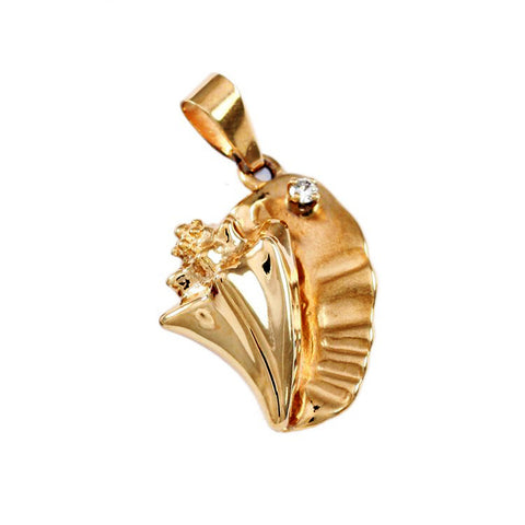 1 1/8" Conch Pendant with Diamond - Lone Palm Jewelry