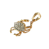 1" Blue Crab Pendant Encrusted with Diamonds - Lone Palm Jewelry