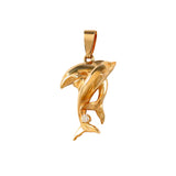 15698d - Twisting Dolphins Pendant with Diamond