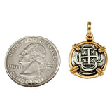 Atocha Silver 3/4" Replica Coin Pendant with Smooth Frame & Shackle Bail - Item #15732P