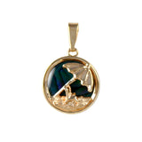 Beach Umbrella & Chair Sea Opal Pendant (Needs Pricing) - Lone Palm Jewelry