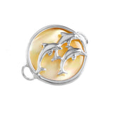 Trio of Dolphins over Mother of Pearl PopTop - Lone Palm Jewelry