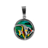 Enameled Tropical Fish Sea Opal Pendant (Needs Pricing) - Lone Palm Jewelry