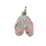 15885e - 7/8" Flip Flop Sandal Pair with Pink Enamel - Lone Palm Jewelry