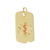 1 1/8" Medical ID Tag with Enamel - Lone Palm Jewelry