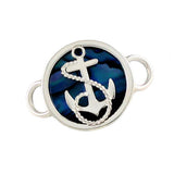 Fouled Anchor & Blue Sea Opal PopTop - Lone Palm Jewelry