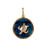 X" Sea Turtle Sea Opal Pendant (Needs Pricing) - Lone Palm Jewelry
