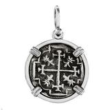 Atocha Silver 7/8" Replica Coin Pendant with Shackle Bail - Item #15954P