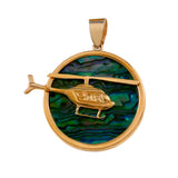 15971 - 1 1/8" Helicopter Sea Opal Pendant