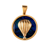 15977 - Hot Air Balloon Sea Opal Pendant with Diamond