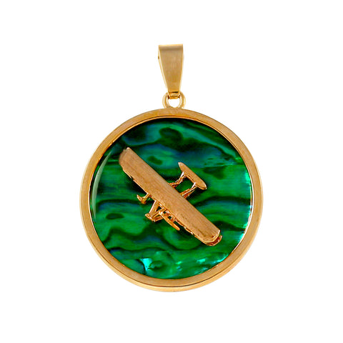 15991 - 3/4" Wright Flyer Sea Opal Pendant
