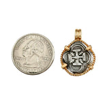 Atocha Silver 3/4" Replica Coin Pendant with Twisted Frame & Fixed Bail - Item #15998