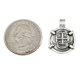 Atocha Silver 5/8" Replica Coin Pendant with Smooth Frame & Fixed Bail - Item #15999