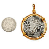 Atocha Silver 1 3/4" Replica Coin Pendant with Smooth & Twist Bezel - Item #18212